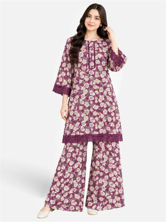 Printed plazo co ord set