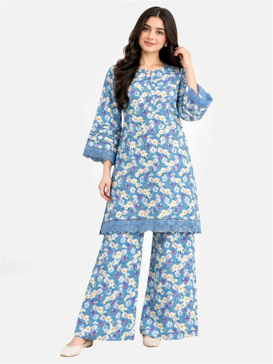 Printed plazo co ord set