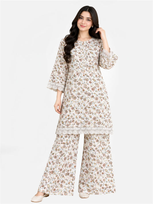 Printed plazo co ord set