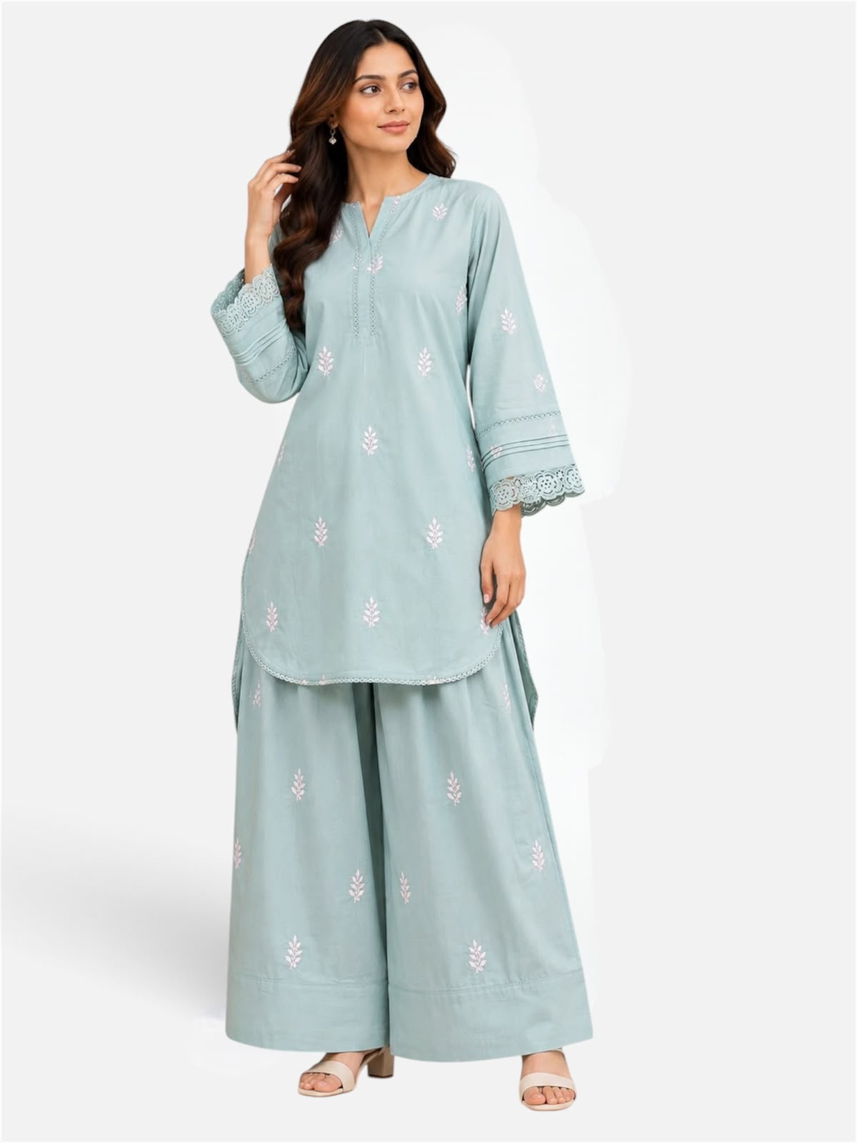 Embroidery farshi co ord set