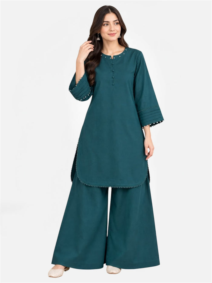 Teal Green Farshi Co-Ord Set